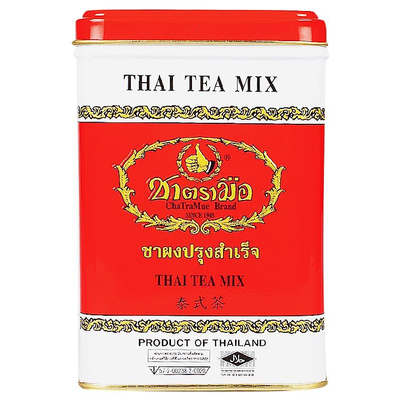 ชาตรามือชาผงปรุงสำเร็จสีแดง 4กรัม แพค 50 Cha Tra Mue Thai Black Tea Red Lebal 4g. Pack 50