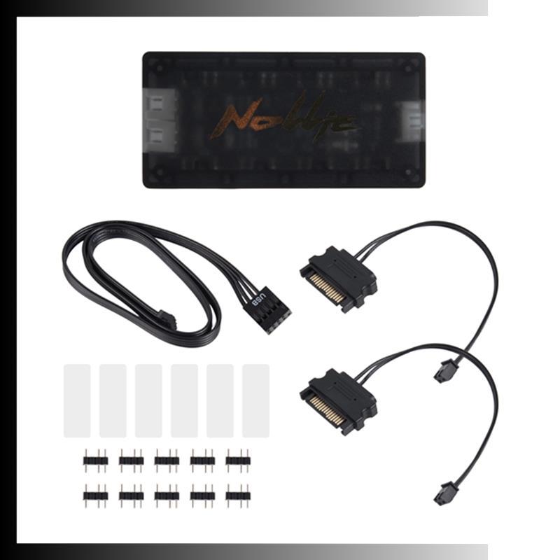 8 พอร์ต 5V 3PIN แอดเดรส ARGB Controller SATA Power 5V 3PIN ARGB Controller สําหรับขยายเมนบอร์ดอินเทอ