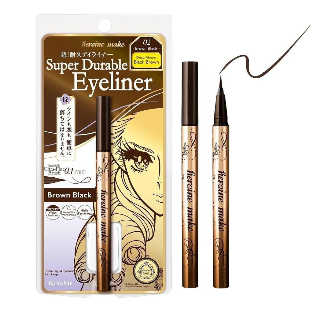 HeroineMakebyKISSME อายไลเนอร์กันน้ํา สีแข็งแรง 0.1 มม. Superfine Nib อายไลเนอร์ชนิดน้ํา c KGJP J2N5