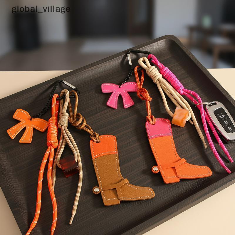 [GOO] Vintage Western Cowboy Boot Bag Charm Color Blo Long Boot จี้โบว์ลูกปัด sel Boho อุปกรณ์เสริมส