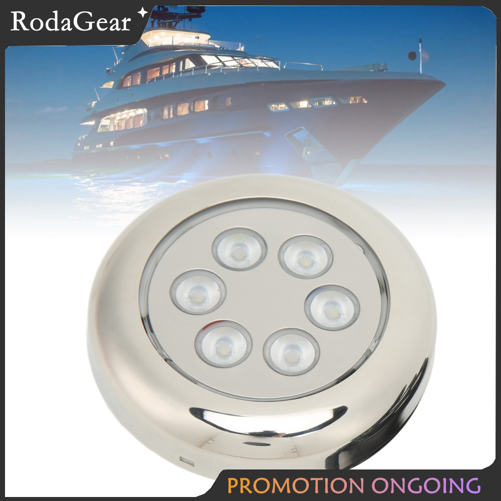 RodaGear-th Aramox ไฟใต้น้ำทะเลสำหรับเรือยอชท์เรือ 3.5in LED Surface Mount IP68 กันน้ำ 12V‑24VDC (แส