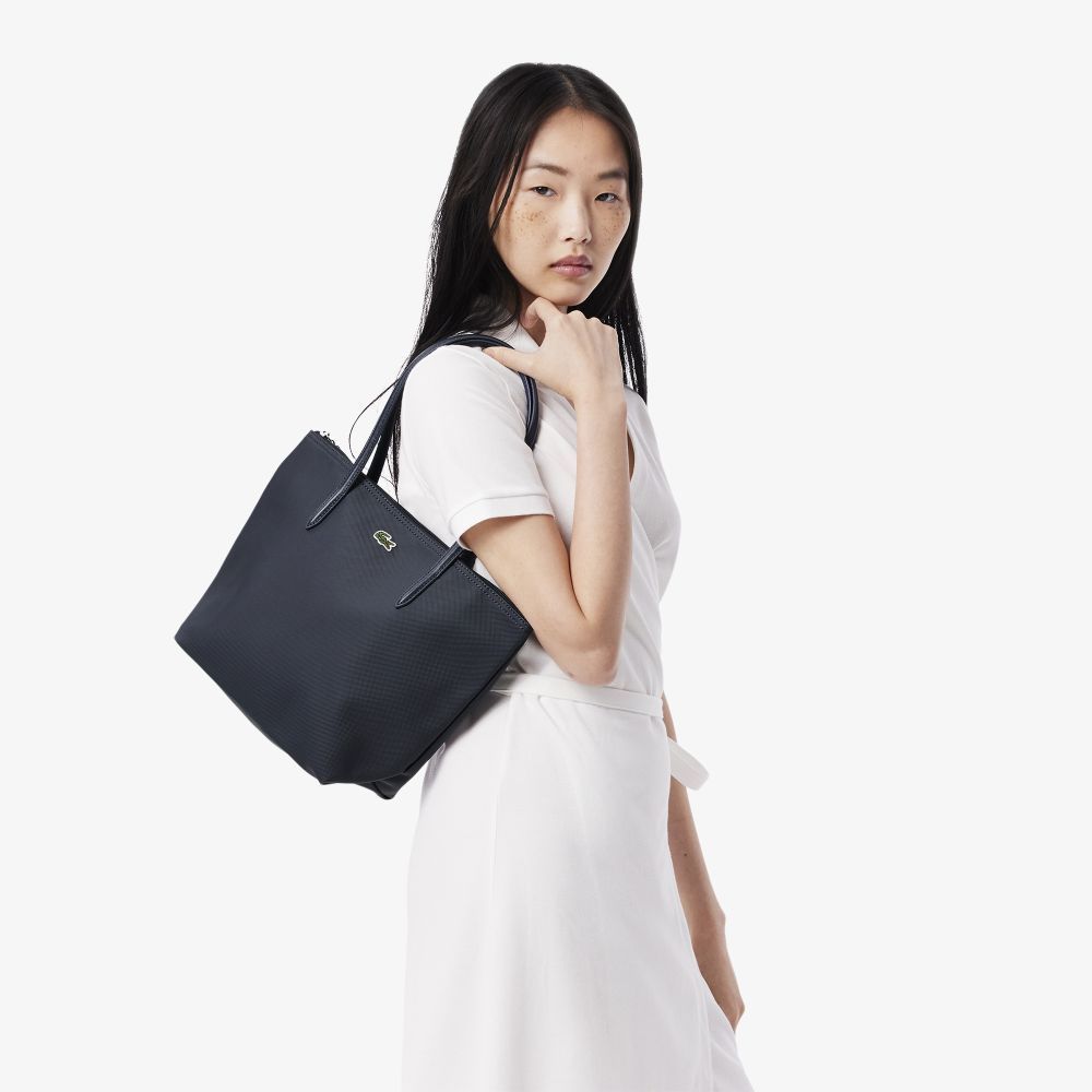LACOSTE حقيبة توت نسائية صغيرة L.12.12 Concept — أزرق — صورة 6