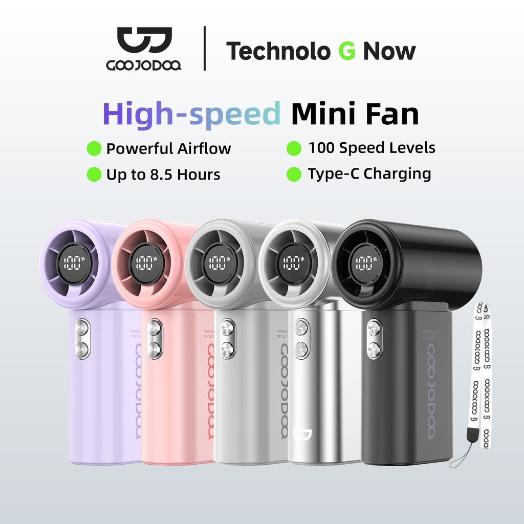 GOOJODOQ GFS017 Mini พัดลมพกพา แรงลมมากกว่าพัดลมทั่วไป 10 เท่า ปรับความเร็วได้ 100 ระดับ