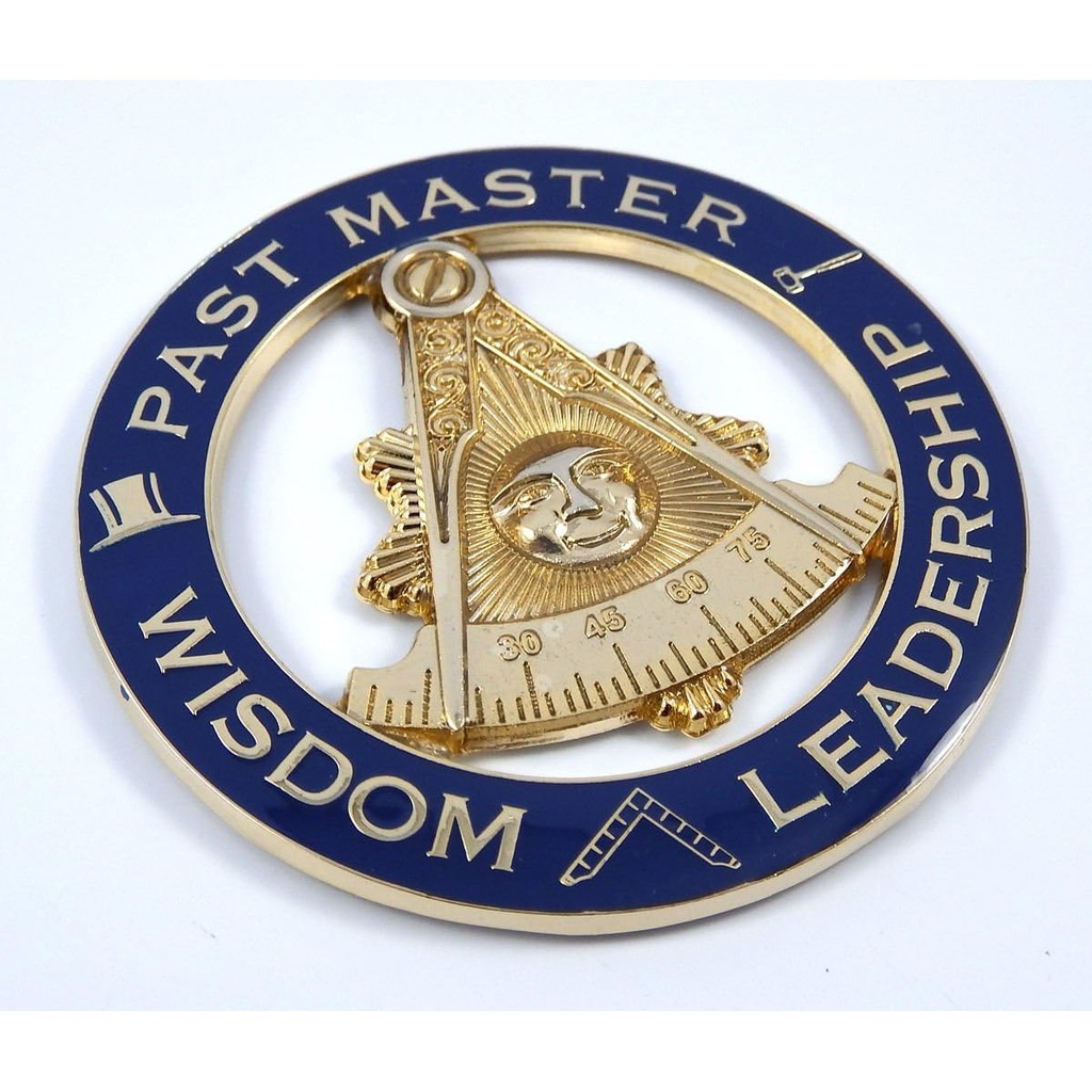 Mason Past Master Wisdom Leadership 3" auto Emblem รูปลอกรถโลหะ MAS26