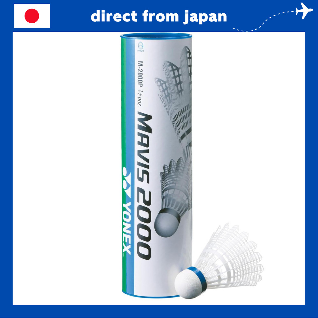 YONEX Mavis 2000 Badminton Shuttlecocks - Pack of 6 (Nylon + Natural Cork, Various Speeds)