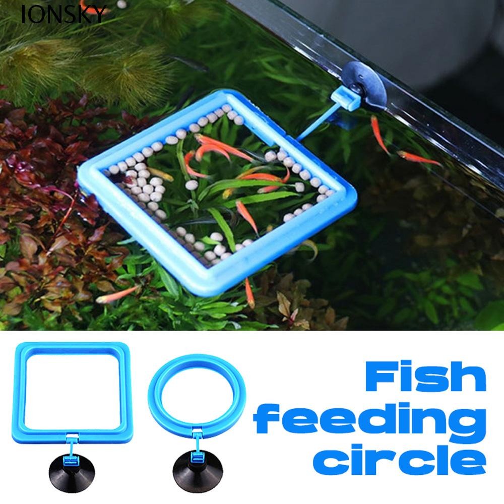 IONSKY Feeding Ring Aquarium Square Pet Supplies ถาดอาหาร Feeder Food Floating Station
