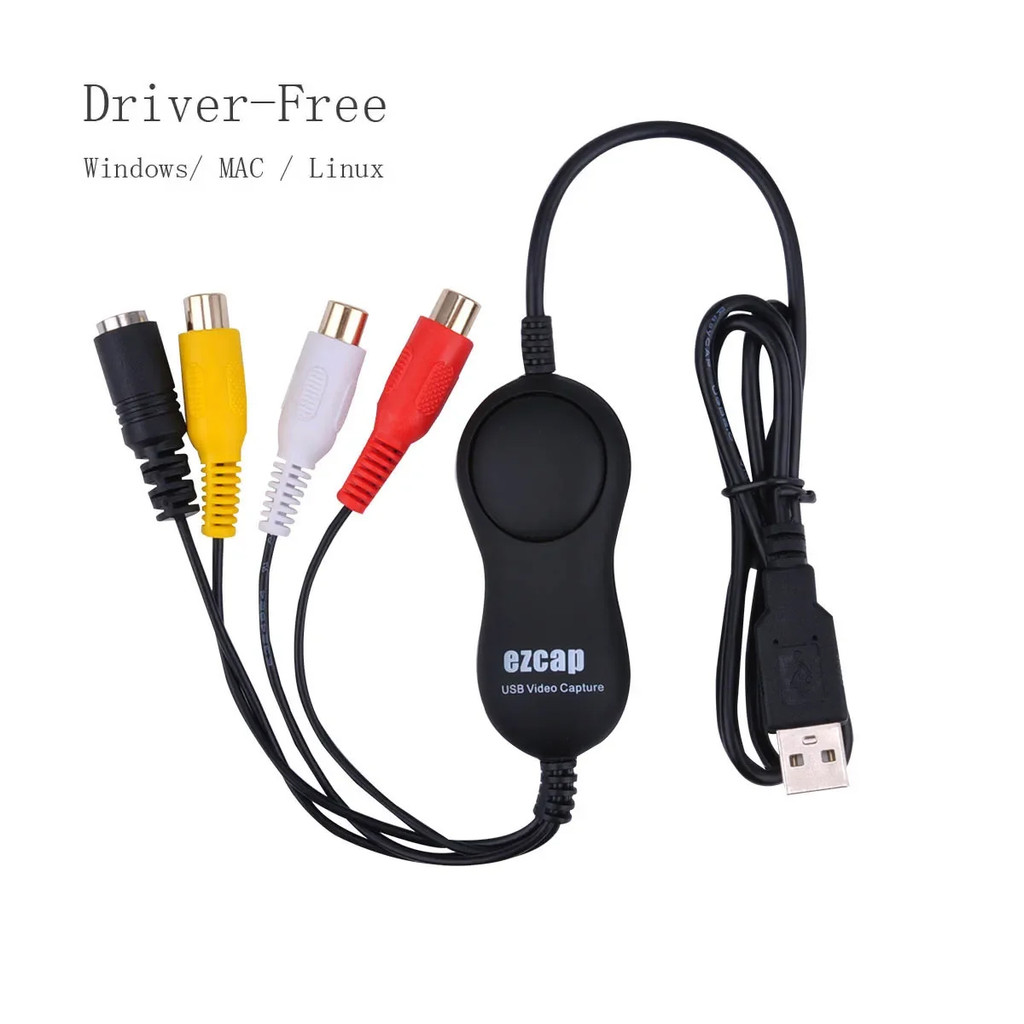 USB 2.0 CBVS RCA AV S-Video Capture Card สําหรับ DVD TV กล่อง VHS V8 Hi8 DVR เครื่องเล่นกล้องวิดีโอบ