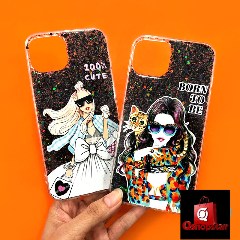 เคส Realme C11 C53 C55 / Xiaomi RedmiA1 Redmi9A Redmi9T Redmi12Cเคสขอบนิ่ม TPU เคลือบเจลกากเพชร พิมพ