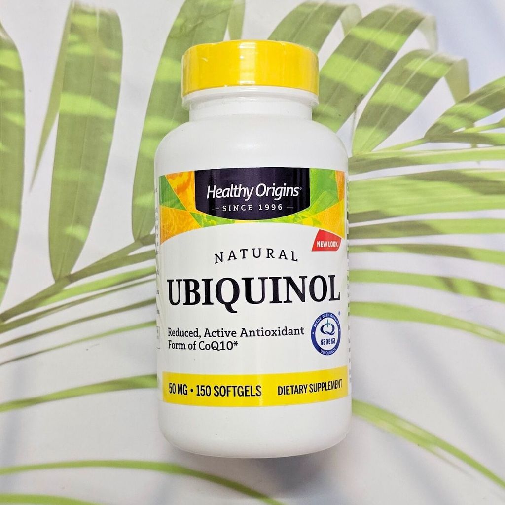 Ubiquinol (Kaneka Q+) ยูบิควินอล 50 mg 150 ซอฟท์เจล (Healthy Origins) Active form of CoQ10
