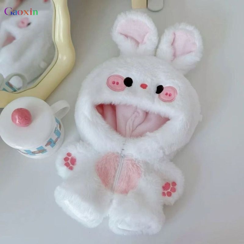 20cm Cute Rabbit Fox Plush Doll Clothes Onesies Cartoon Soft Doll Outfit Accessories For 20cm Bare D