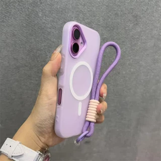 ใช้งานร่วมกับสําหรับ for IPhone 17 12 13 11 16 15 14 Pro Max 2 in 1 Magnetic นุ่มฝาครอบโทรศัพท์ป้องกัน with Bracelet