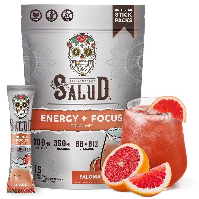 Salud 2-in-1 Energy Drink Powder + Focus, Paloma, Organic Caffeine, B6 + B12, Theanine, Clean Energy