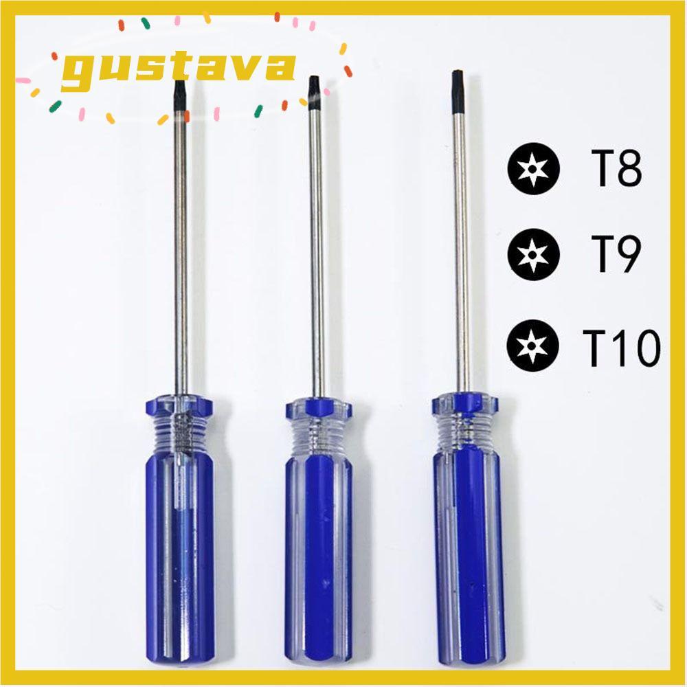 GUSTAVA T8/9/10 ไขควง, เหล็กเงิน + สีฟ้า Tamper Proof ไขควง, แบบพกพา Central Hole T8/9/10 ถอดชิ้นส่ว