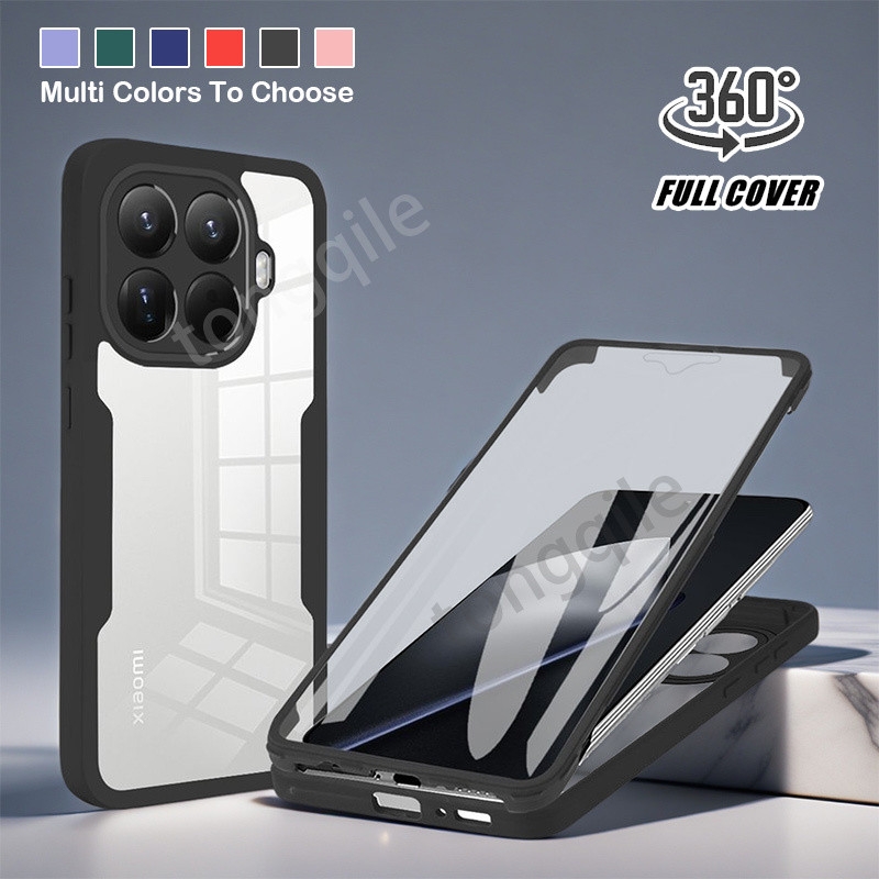สําหรับ Xiaomi 15T Pro 5G 15TPro Mi 2025 เคสโทรศัพท์ 360 คลุมทั้งหมดใสกันกระแทกด้านหน้า Soft TPU กลับ Hard PC Full Body ทั้งหมดรวม