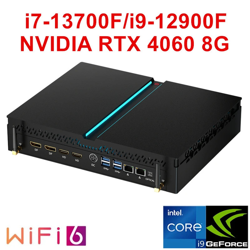 Topton Mini PC Gamer 13th Gen Intel i7 13700F i9 12900F NVIDIA RTX 4060 8G 3060 12G PCIE4.0 Windows 