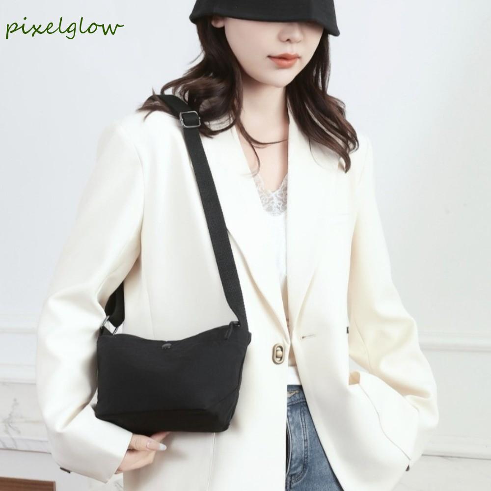 กระเป๋าメッセンเจอร์ PIXCEL LOW ผ้าไนลอน สไตล์เกาหลี ทรงเกี๊ยว น้ำหนักเบา เหมาะสำหรับการใช้งานลำลองและกา