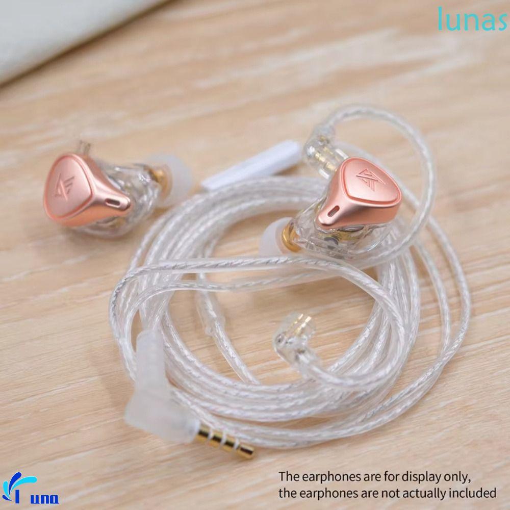 LUNASOL KZ สายหูฟัง,เงินอัพเกรดสาย KZ หูฟังเสียงแบบพกพาพร้อมไมโครโฟน High-Purity In Ear หูฟังแบบมีสา