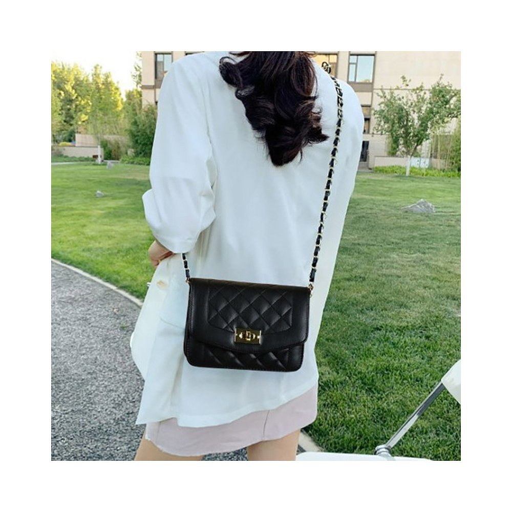 Korea Direct Mail [cozy] Ladies High-End Classic Quilted Diamond Mini Messenger Bag