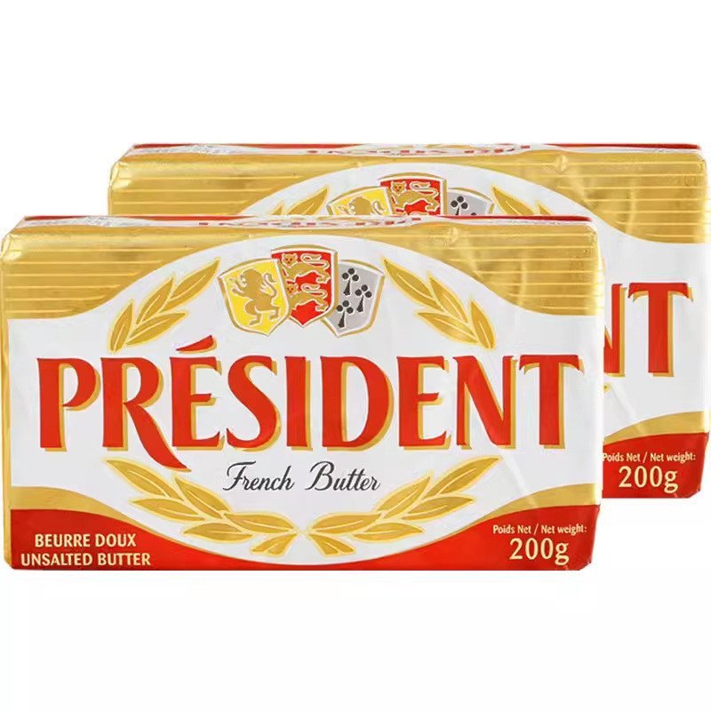 วันที่เค้กนําเข้านม Nougat President Butter Block Light Flavour Biscuit French Fermented Bread 200g 
