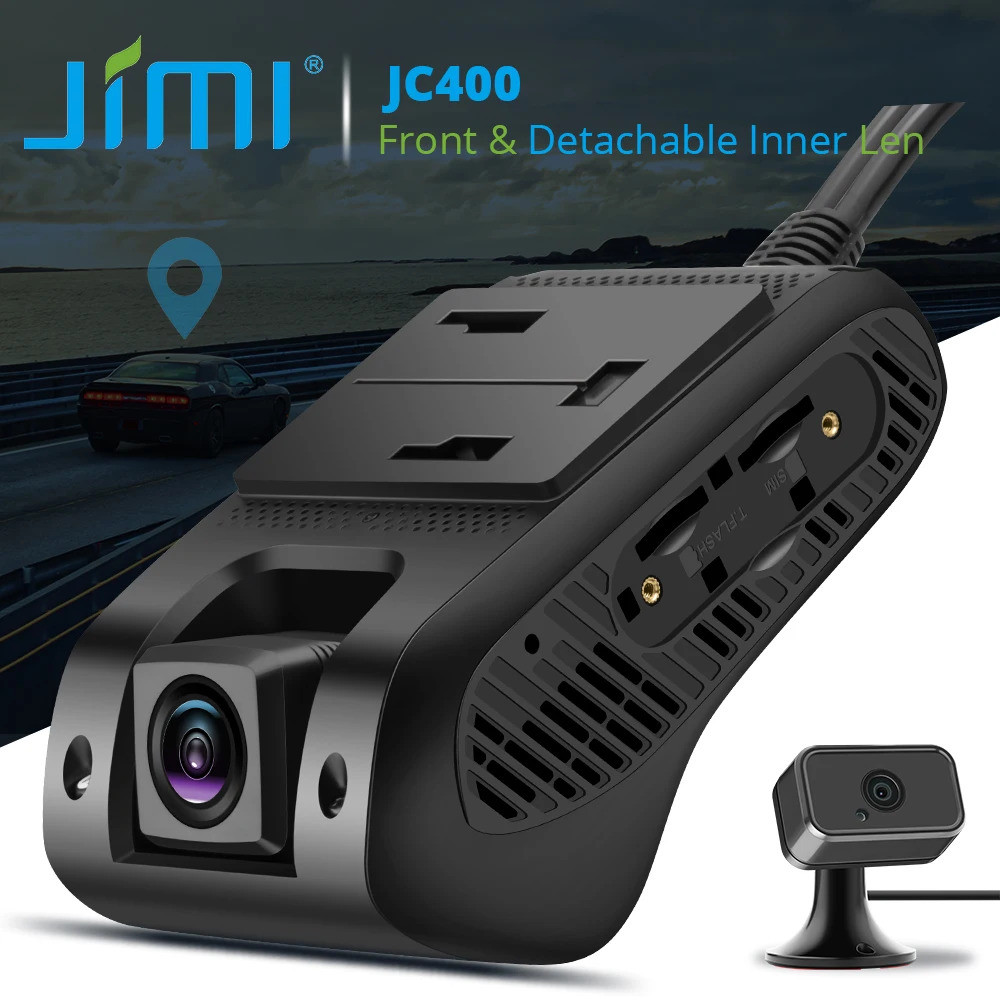 Jimi Jc400 4g Dual Dash Cam สตรีมสด Wifi Hotspot กล้องติดตาม Gps หลายสัญญาณเตือนสําหรับรถยนต์ Dashca