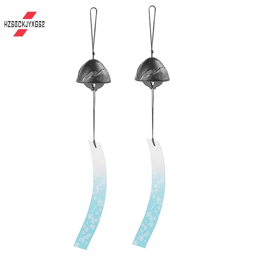 Hzsbckjyxgs2Black Japanese Wind Chime Southern Cast Iron Rock Wind Chime บ้านที่สวยงาม Charm Chime ต
