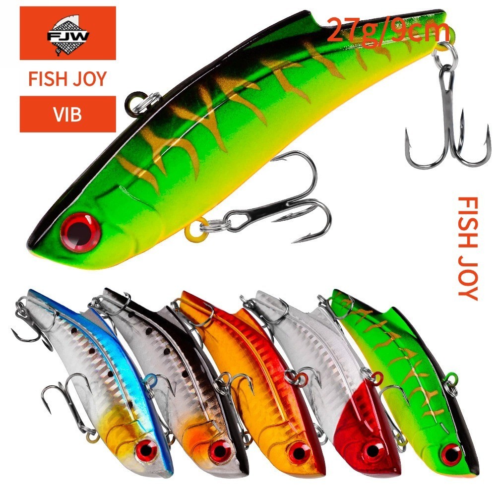 F74 ตกปลา ปลาปลอม เหยื่อเรืองแสง 3D ตาปลา สีสันสดใส ​เหยื่อ VIB ลื่นเร็ว