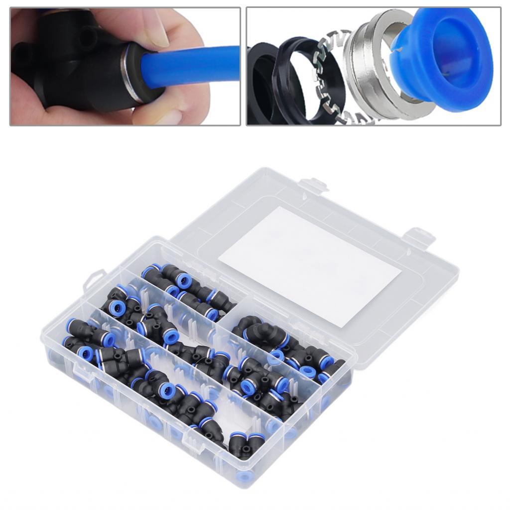 Push To Connect อุปกรณ์ 40 ชิ้นชุดอุปกรณ์นิวเมติก 0-145Psi ความดัน Splitter Tee ข้อศอกตรงสำหรับ PU S