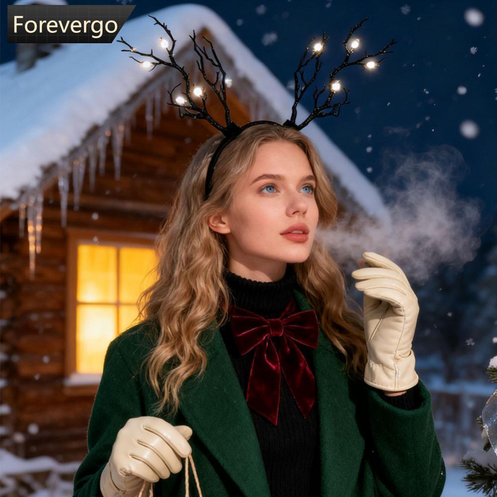 FVG เกินจริงสาขาผม Band Antler แถบคาดศีรษะคริสต์มาส Reindeer Headdress Christmas Party คอสเพลย์อุปกร