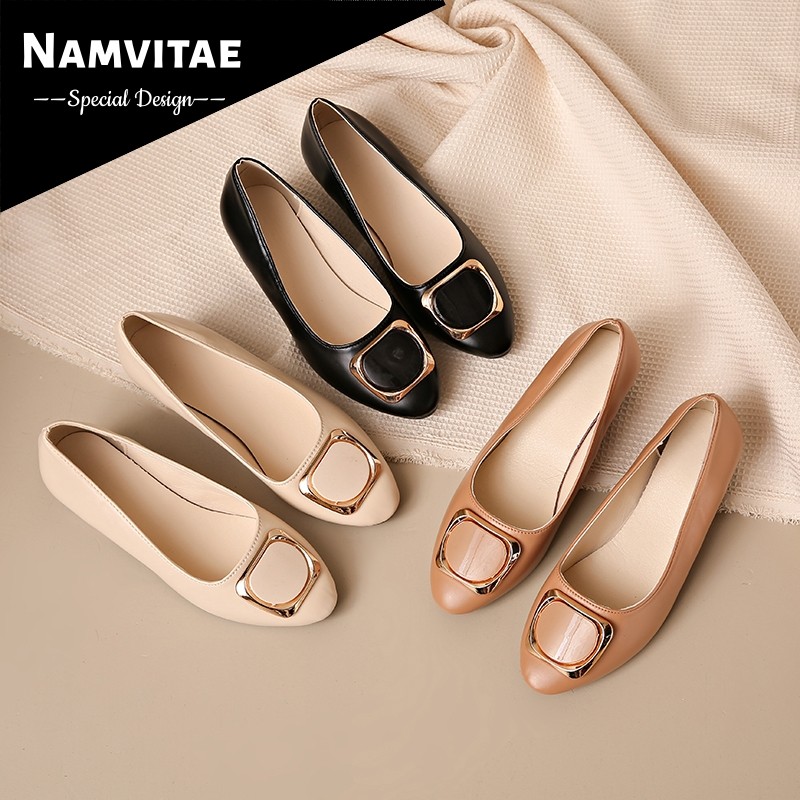 NAMVITAE รองเท้าส้นสูงผู้หญิงแฟชั่นหรูหราสวมใส่สบาย