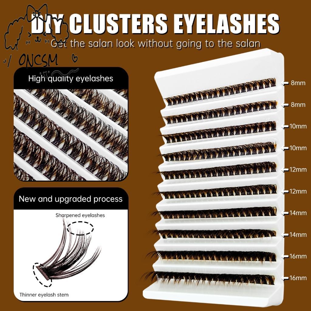 Brown Cluster Lashes 10 แถว 8-16 มม. D Curl - Segmented Personal Volume Eyelash