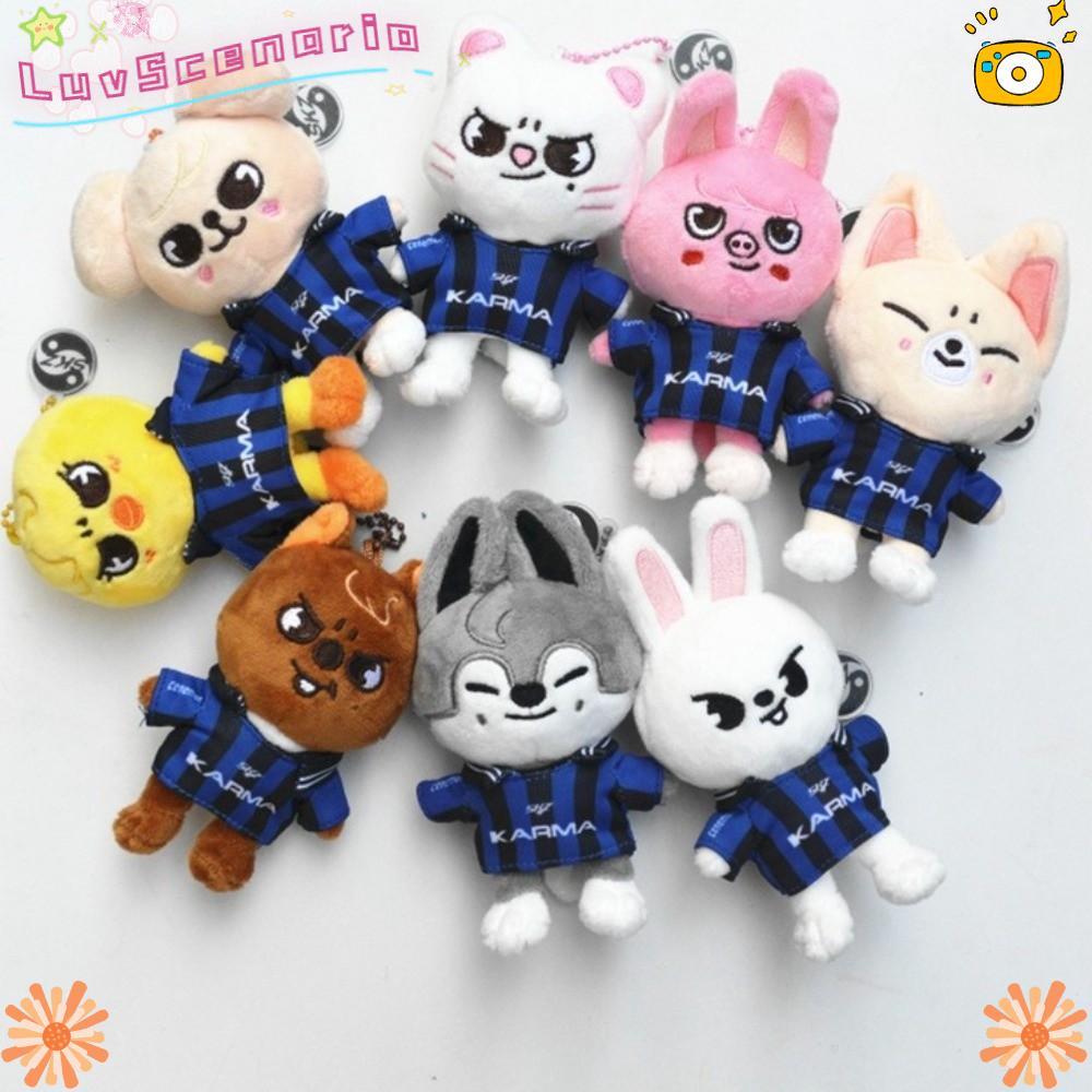 LUVU Plush Evil Emotion สไตล์พวงกุญแจ, Felix KARMA SKZOO Magic School เด็กจี้ SKZOO Karma Plush พวงก
