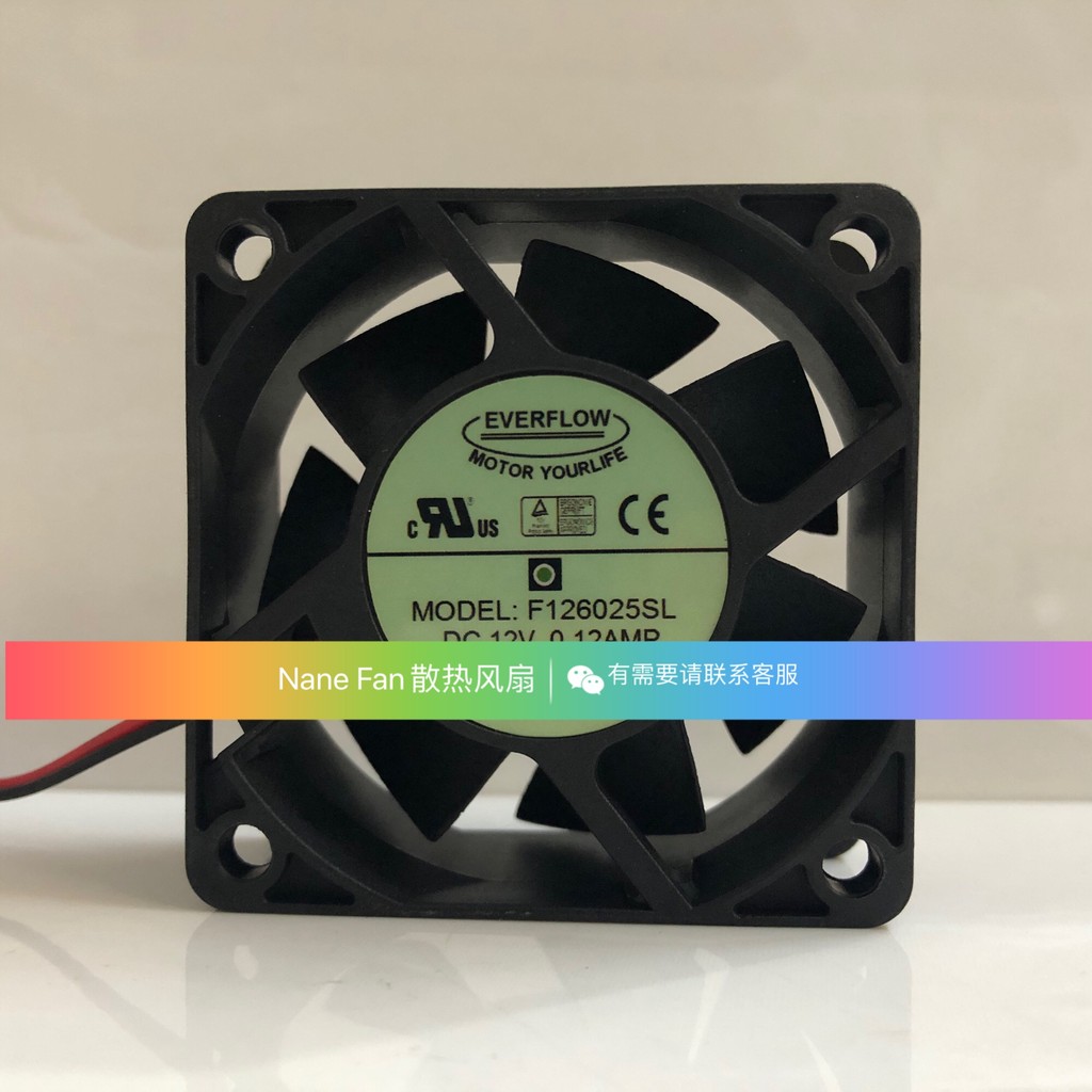 [Radiator] สต็อกพร้อมใหม่เอี่ยม EVERFLOW F126025SL 12V 0.12 AMP 6025 พัดลมระบายความร้อนบอลคู่