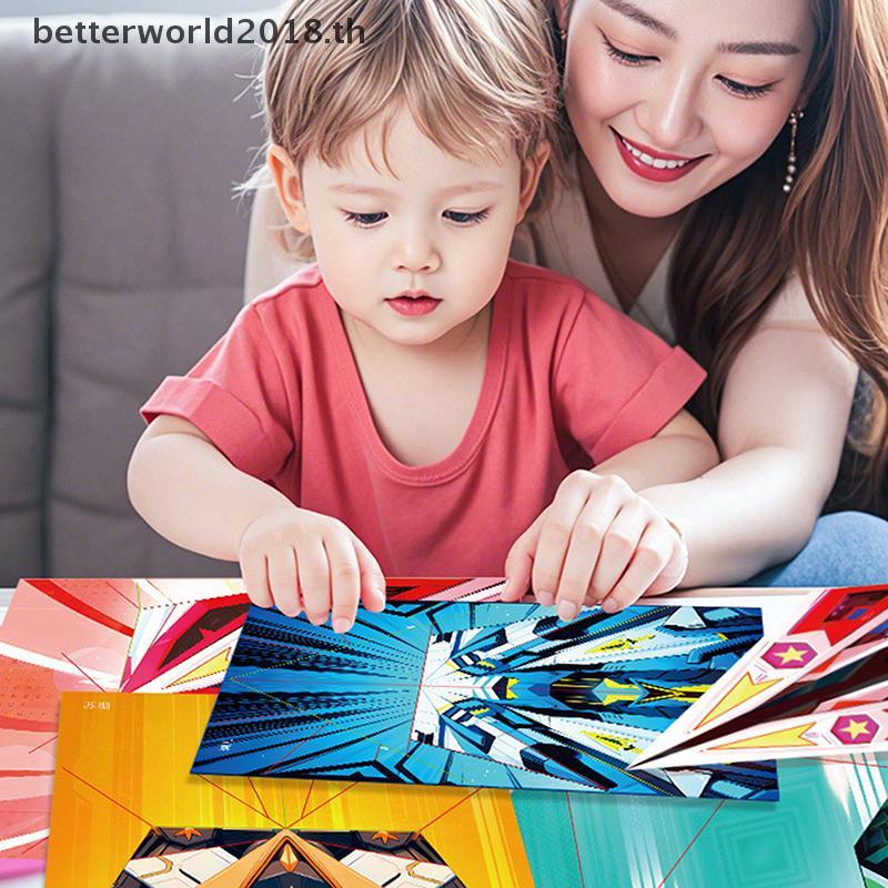 [bet] 24PCS Montessori Art การเรียนรู้เครื่องบิน Origami ชุดกระดาษทําด้วยมือสีชุดกระดาษการ์ตูนพับอเน