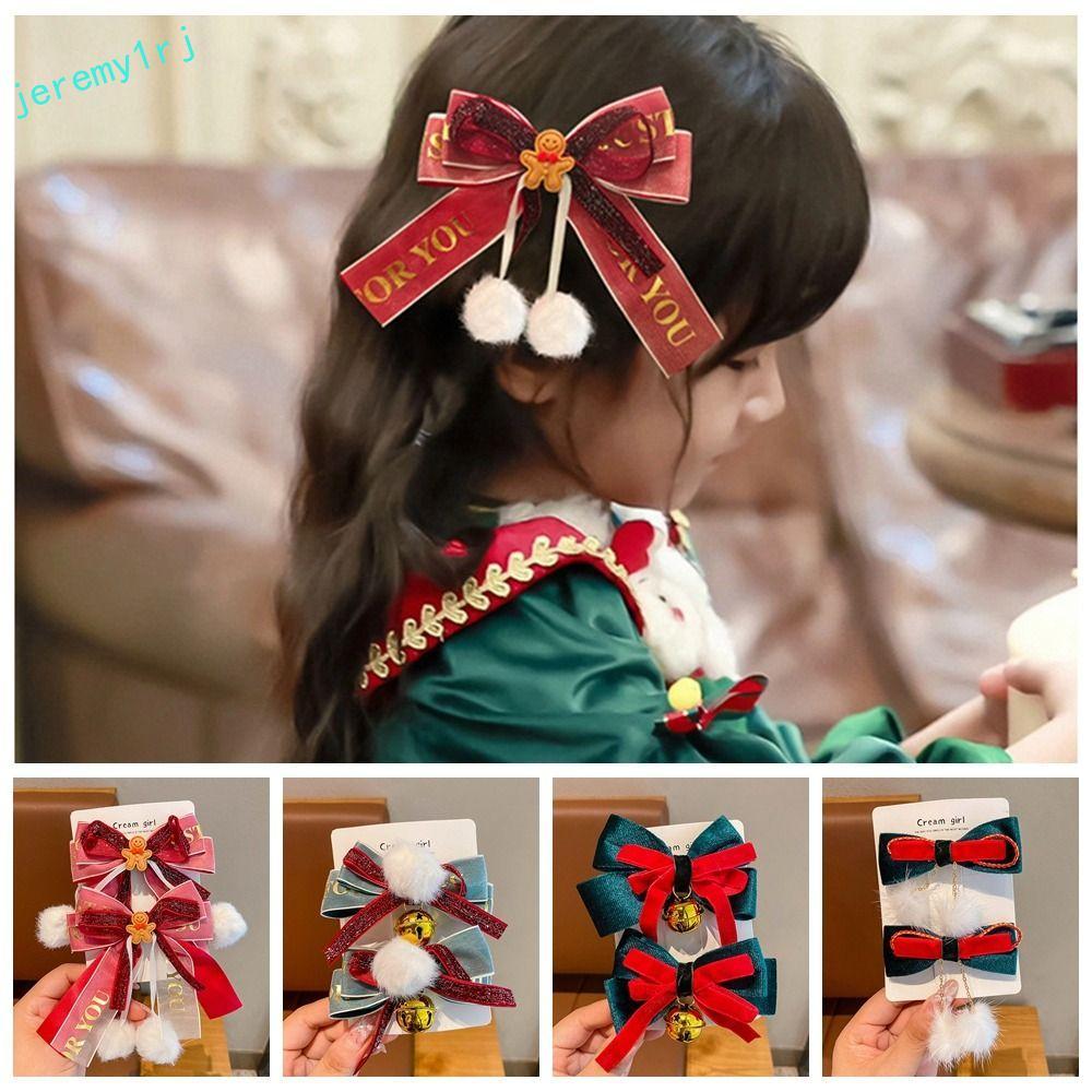 JEREMY1RJ กิ๊บติดผมคริสต์มาส, Merry Christmas Decor Gingerbread Man กิ๊บติดผมโบว์คริสต์มาส, น่ารัก S