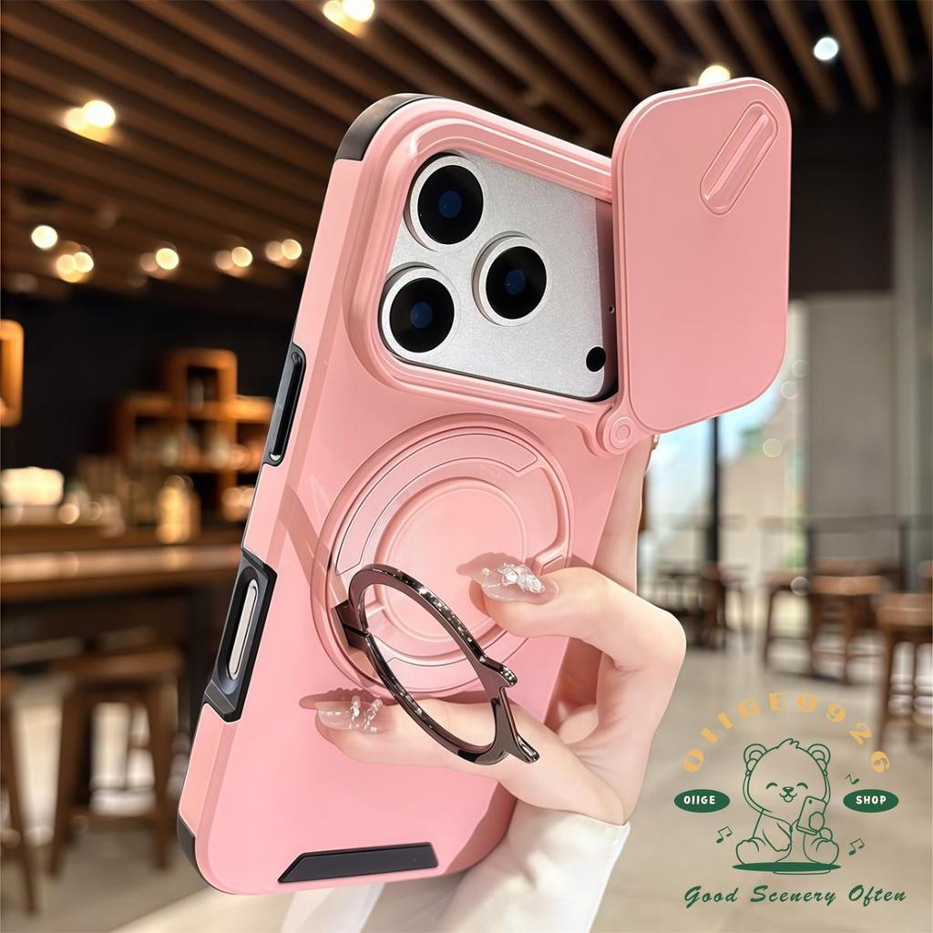 เคส iPhone17 สีส้ม Anti drop แหวนหมุนวงเล็บเคสโทรศัพท์ iphone17 Pro Max 16 15 14 13 12 11 เคสสําหรับ iPhone เคสซิลิโคนนิ่ม TPU + PC กันกระแทก