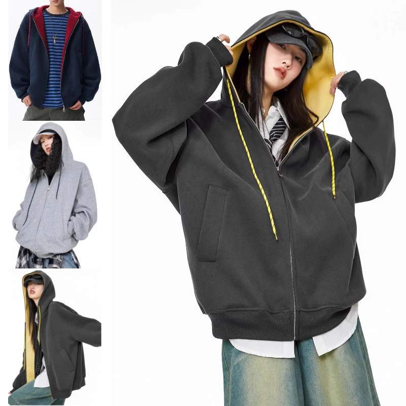 เสื้อกันหนาวมีฮู้ด SUIKONE ซุยโคเนะ สำหรับผู้ชาย สไตล์อเมริกันสมัยใหม่