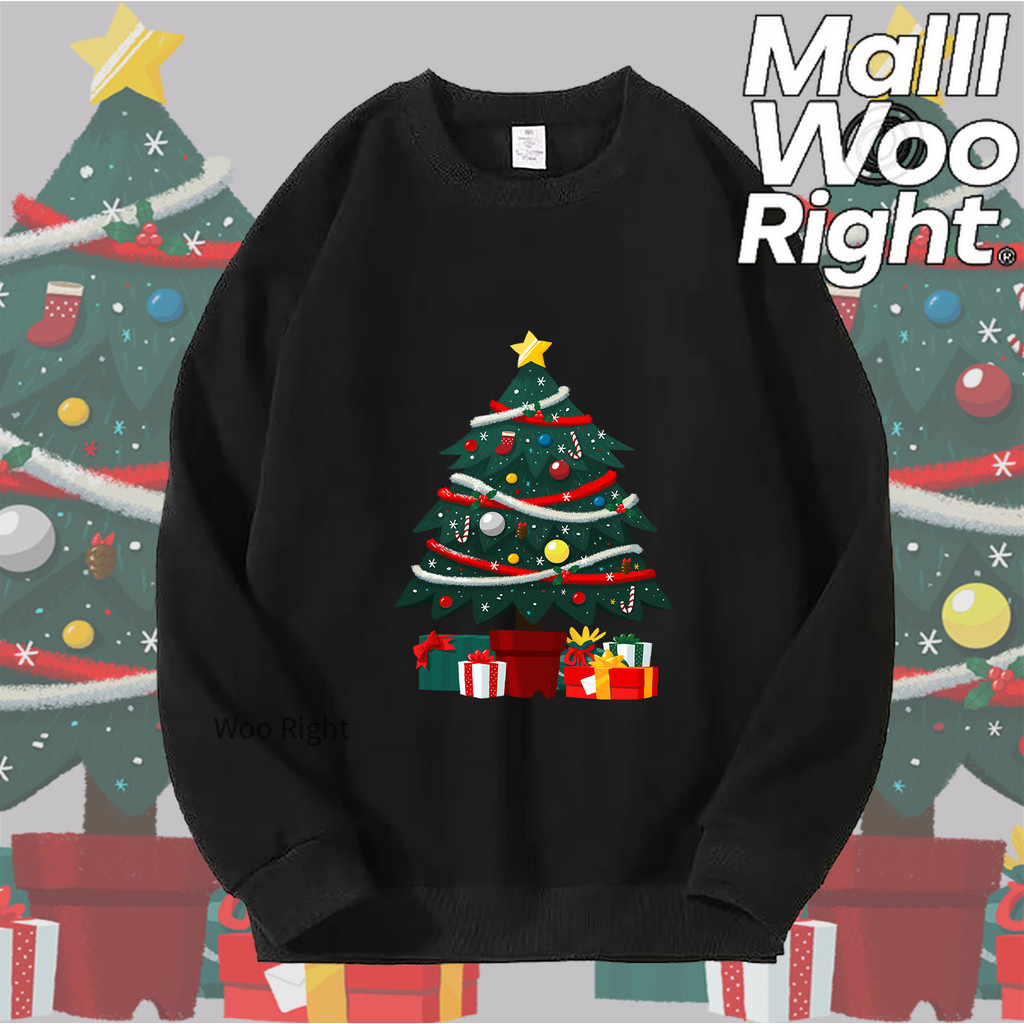 จัดส่งตลอด 24 ชั่วโมง Woo Right เสื้อสเวตเตอร์คอกลม เสื้อสตรีทแวร์ชายเกาหลีโมเดิร์น สีพื้นมินิมอล บริการCODทั่วไทย