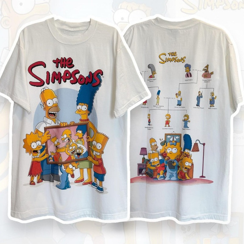 💛🏠【THE SIMPSONS T-shirt】เสื้อยืดลายซิมป์สัน unisex ใส่ได้ทั้ง ชาย,หญิง  ลายการ์ตูน vintage    Q60