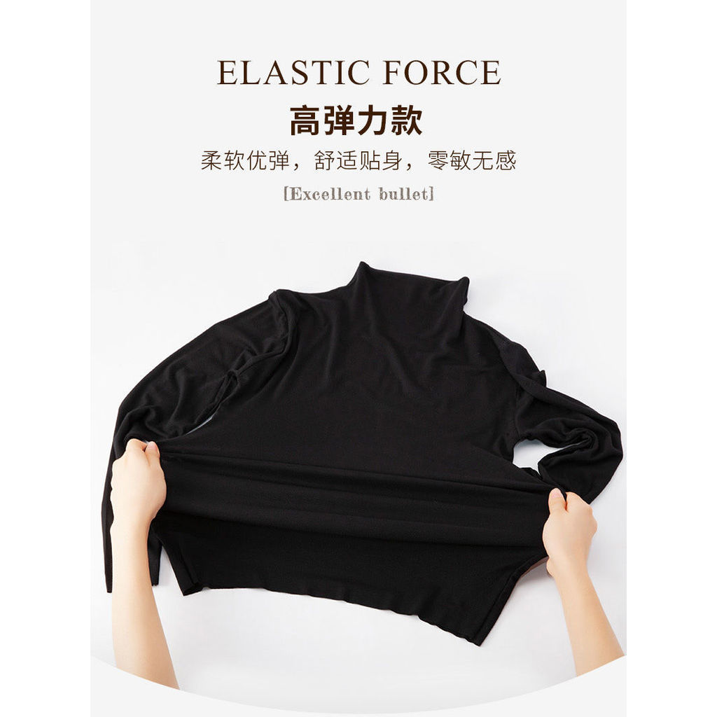 เสื้อแขนยาวสำหรับสตรีแบบครึ่งคอสูง สไตล์เกาหลี เหมาะสำหรับฤดูใบไม้ร่วงและหนา - รูปที่ 6