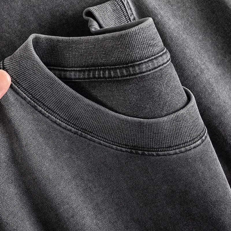 Y-T🧸 เสื้อยืดฟอก เสื้อวินเทจ เสื้อดำ oversize ผ้าฝ้าย100% ไม่ยืดไม่ย้วย ผ้านุ่มใส่สบายใส่ง่าย - รูปที่ 2