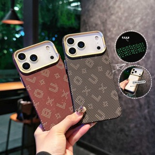 เคสโทรศัพท์แม่เหล็กลายตัวอักษร Gilded บางพิเศษพร้อมส่องสว่างสําหรับ iPhone 17 16 15 14 Pro Max Premium Matte Anti-Fingerprints Hard Case
