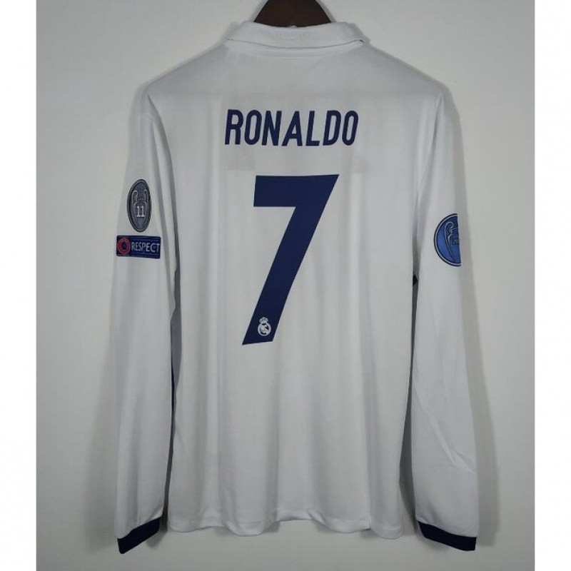 เสื้อโปโลแขนยาวสไตล์เรโทรสำหรับฟุตบอล แบบของโรนัลดินโญ่