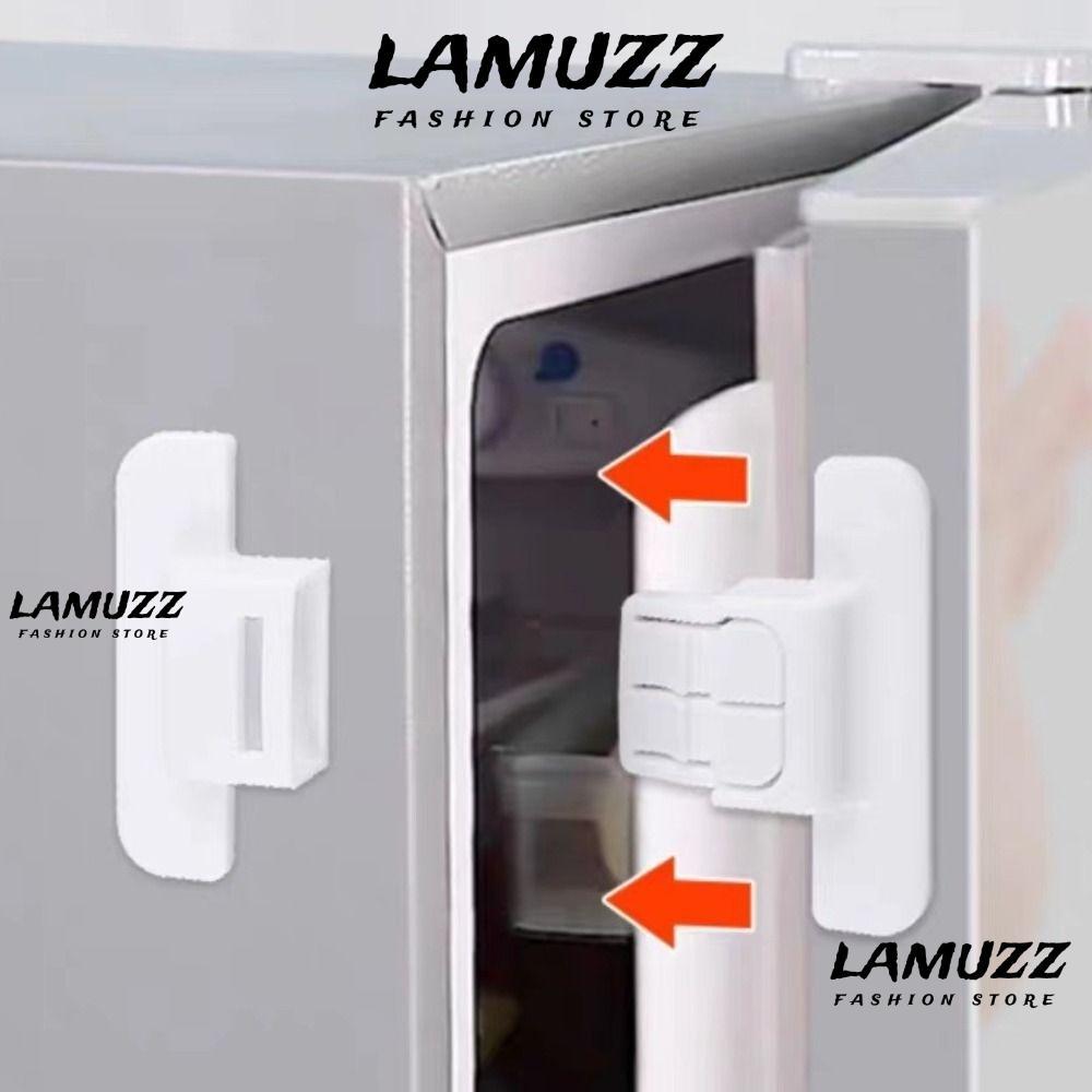 ล็อคตู้เย็น LAMUZZ, ล็อคนิรภัยสําหรับเด็กสีขาวป้องกันการเปิด, หัวเข็มขัดปิด ABS