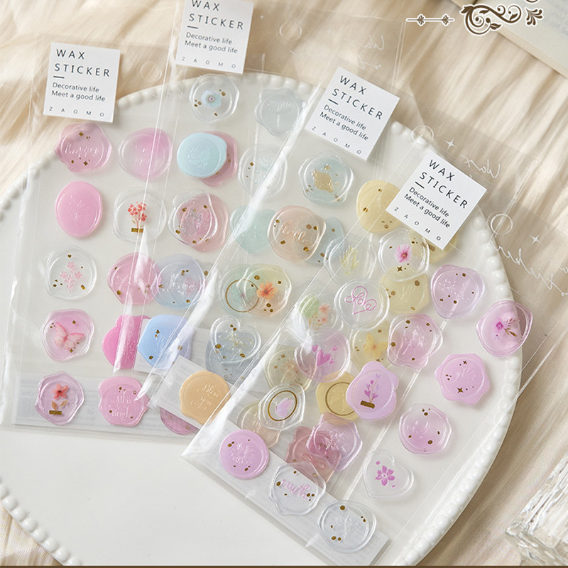 Wax Seal Series Bronzing สติ๊กเกอร์สมุดภาพ Deco DIY สติ๊กเกอร์