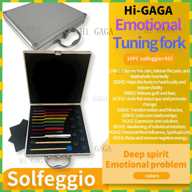 Solfeggio 432hz 🔔ส้อมเสียงส้อมเสียงสีชุด10แท่งส้อมเสียงอลูมิเนียม174ส้อมเสียงส้อมเสียงส้อมเสียงส้อมเ