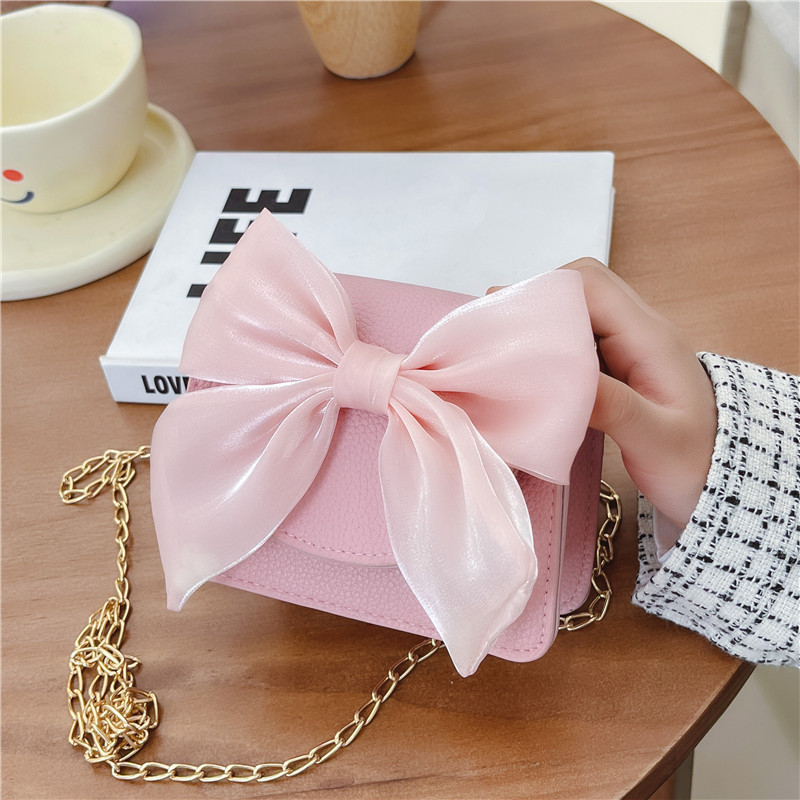 【Ready Stock】 Korean Style Children's Bags Fashion Bowknot Accessory Bag Shopping Change Handbag Cha