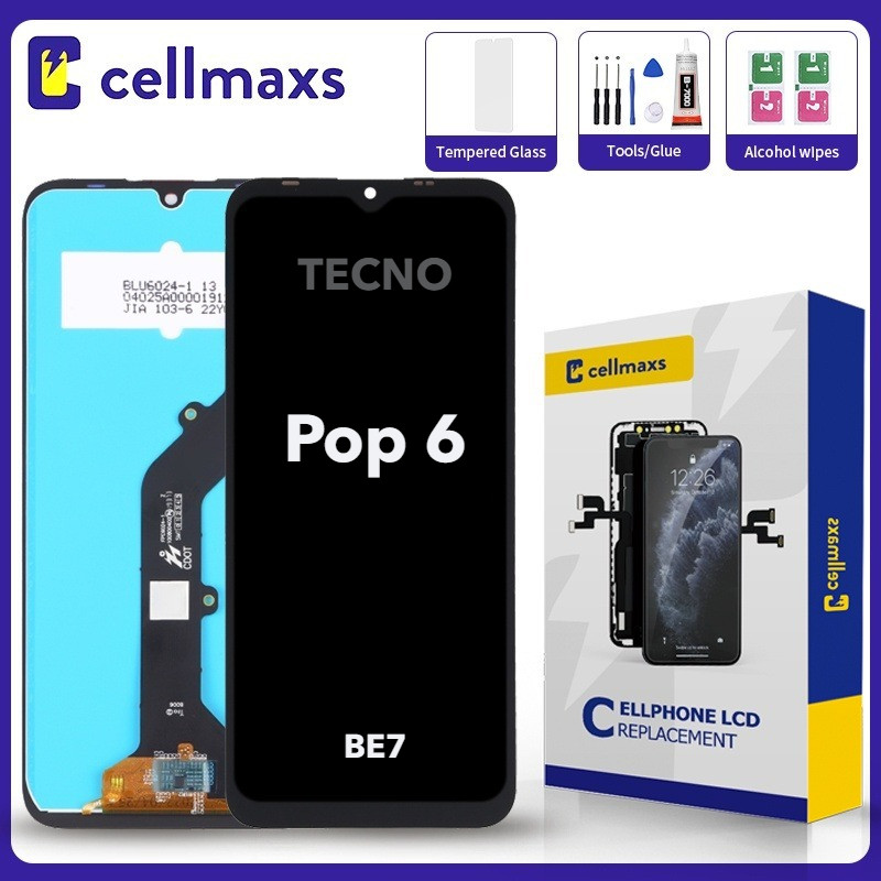 สําหรับการเปลี่ยนหน้าจอสัมผัส LCD TECNO Pop 6 BE7 พร้อมกรอบ
