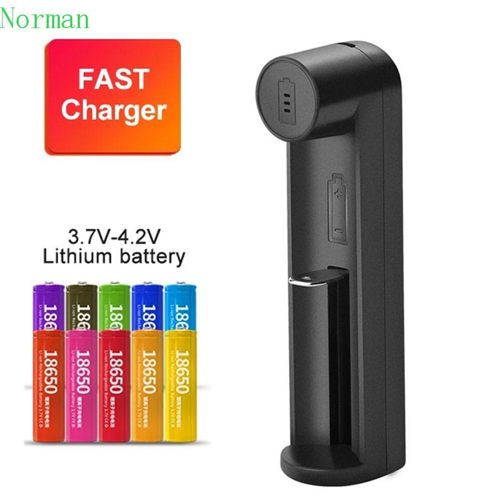 NORMAN1 แบตเตอรี่ USB Charger Smart Charger LED สมาร์ท Li-ion แบตเตอรี่ Auto Stop Charger แท่นชาร์จ 