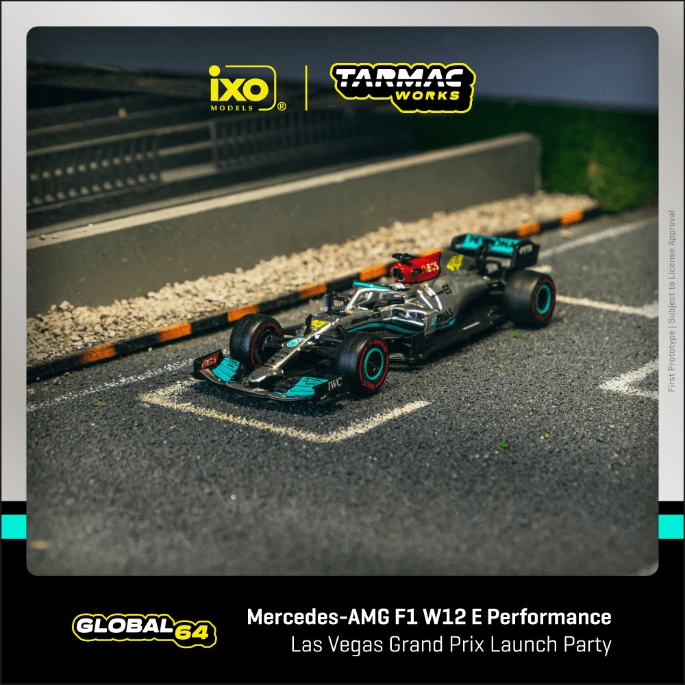 Tarmac Works 1:64 GLOBAL64 Mercedes-AMG F1 W12 E Performance Las Vegas Grand Prix Launch Party T64G-