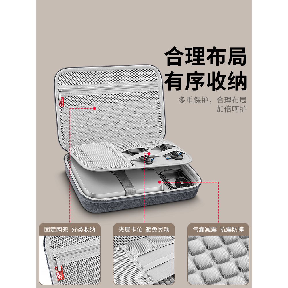 OLYSON เหมาะสําหรับ Apple MacMini M2Pro กล่องเก็บ Apple M1/M4 Max Mini Host กระเป๋าเก็บคอมพิวเตอร์เฉ